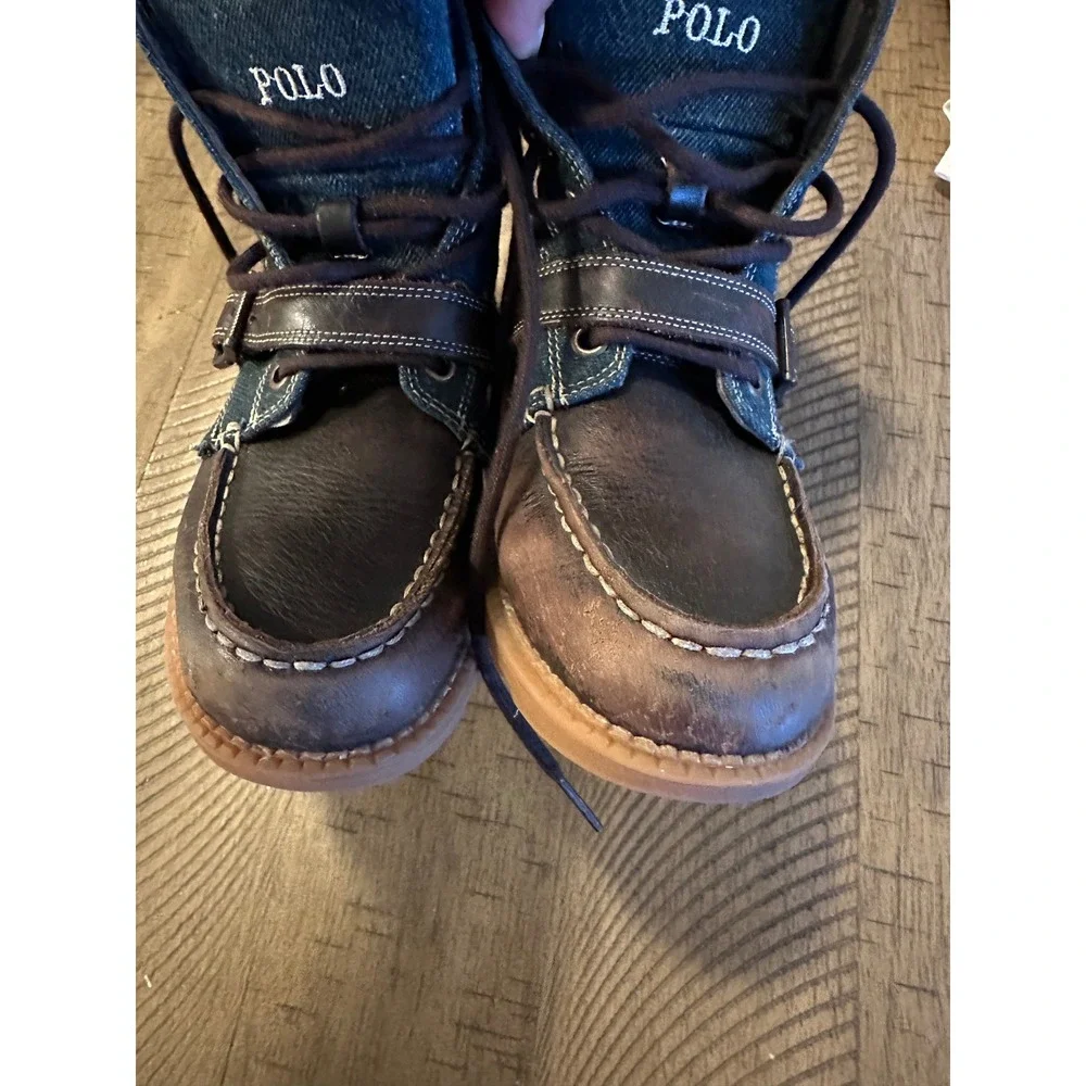 Polo Ralph Lauren Kids Randen Denim‎ & Leather Boots – Size 2Y (Boys)